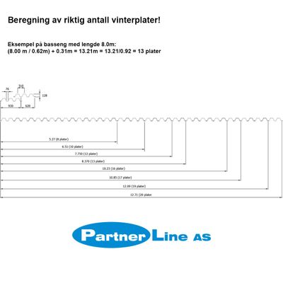 Vinterplater 0,93 x 5,75 M Stål 