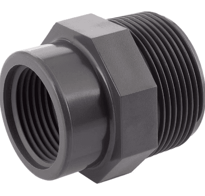 PVC-overgang muffenippel 1/2x3/8